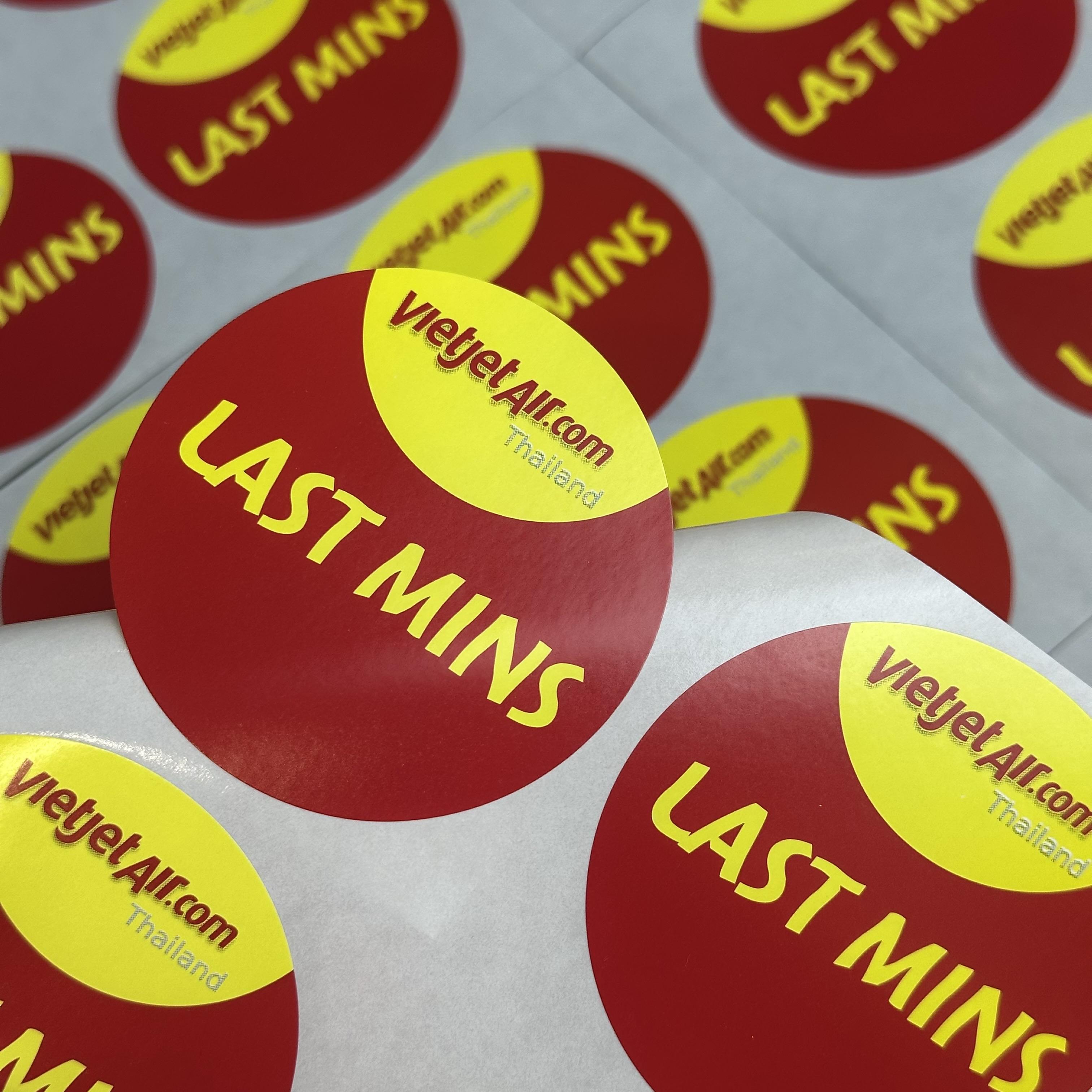 สติ๊กเกอร์ LAST MINS Vietjet Air | กระดาษกึ่งมันกึ่งด้าน