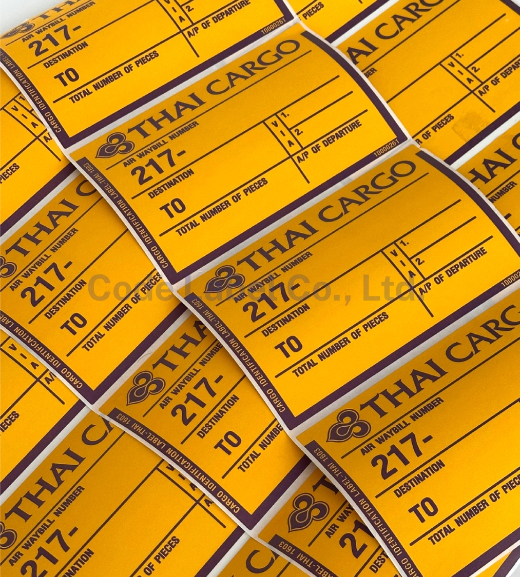 ฉลากพัสดุ Thai Airways | กระดาษขาวด้าน